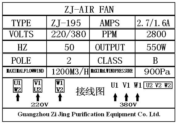 風(fēng)淋室風(fēng)機(jī)接線圖說(shuō)明書